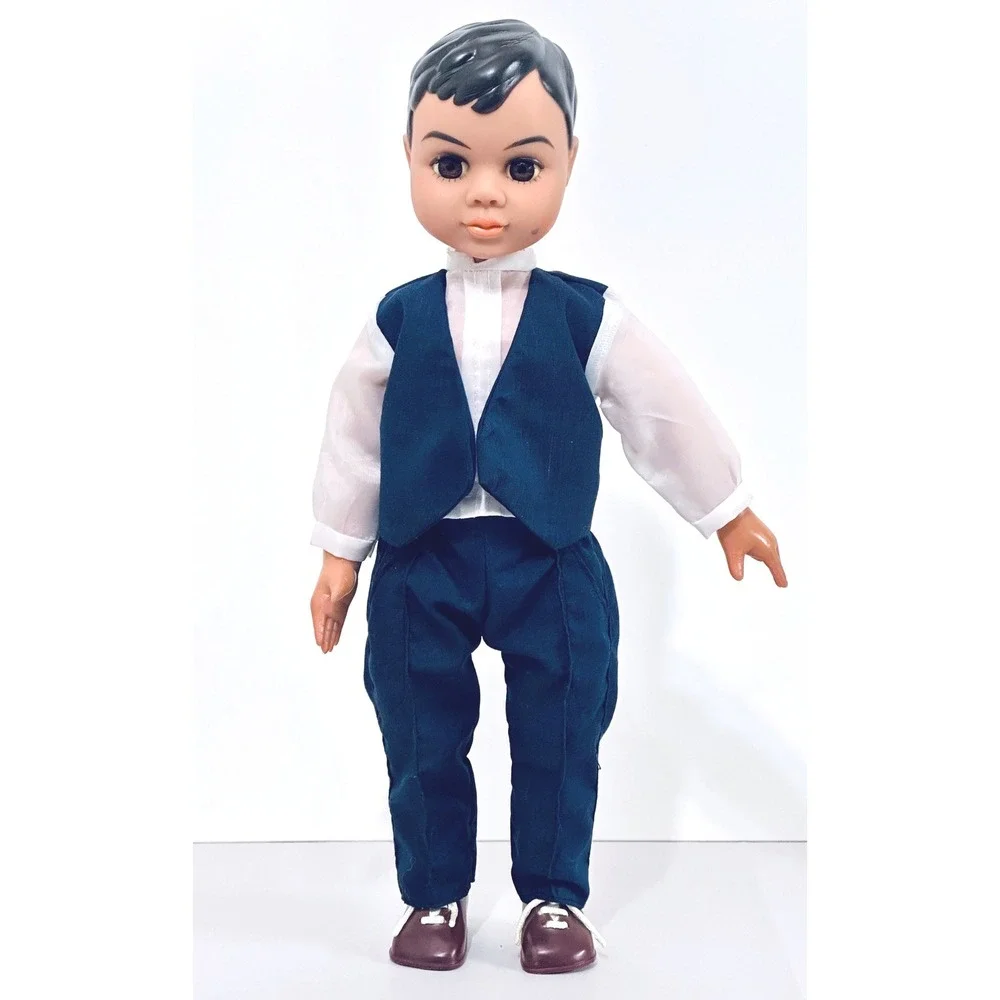 Vintage Dazl Dolls by Russ Boy Doll Formal Outfit Blue‎ Vest Pants Shoes